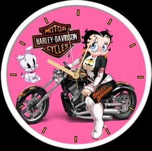 Betty Boop Harley Davidson clock